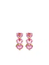 Sydney Evan 14k Yellow Gold Heart Sapphire Hoop Earrings In Pink