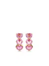 Sydney Evan 14k Yellow Gold Heart Sapphire Hoop Earrings In Pink