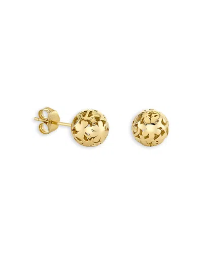 Sydney Evan 14k Yellow Gold Icon Wallpaper Ball Stud Earrings