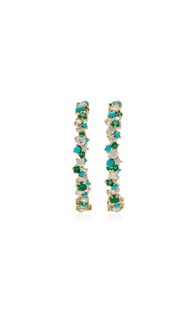Sydney Evan 14k Yellow Gold Large Diamond Hoop Earrings In Multi