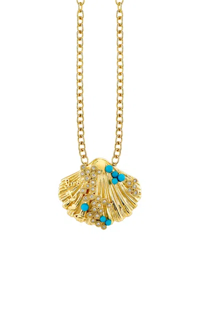 Sydney Evan 14k Yellow Gold Large Scallop Shell Necklace
