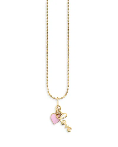 Sydney Evan 14k Yellow Gold Love Charm Combo Necklace, 16