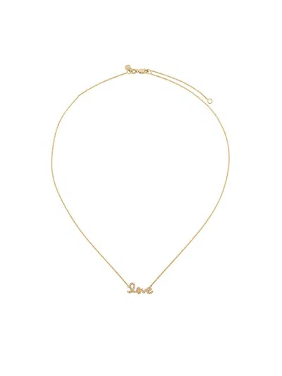 Sydney Evan 14k Yellow Gold Love Diamond Necklace In Metallic