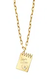 Sydney Evan 14k Yellow Gold Love Note Charm Necklace (with Engraving)