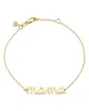 Sydney Evan 14k Yellow Gold Mama Script Charm Bracelet In Gold