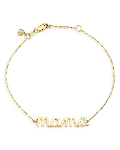 Sydney Evan 14k Yellow Gold Mama Script Charm Bracelet