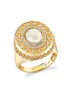Sydney Evan 14kt Yellow Gold Marquise Eye Diamond Signet Ring In Gold