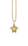 Sydney Evan 14k Yellow Gold Marquise Eye Pave Turtle Charm Necklace