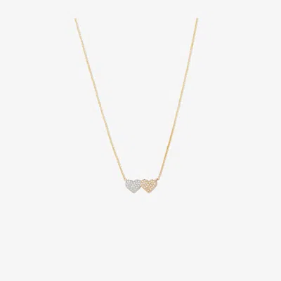 Sydney Evan 14k Yellow Gold Medium Double Heart Diamond Necklace