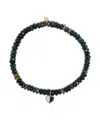 Sydney Evan 14k Yellow Gold Mini Heart Opal And Diamond Bracelet In Green