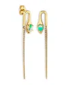 Sydney Evan 14k Yellow Gold Opal & Diamond Snake Spike Drop Earrings In Gold