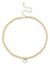 Sydney Evan 14kt Yellow Gold Open Heart Diamond Choker In Gold