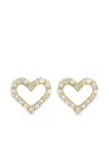 Sydney Evan 14k Yellow Gold Open Heart Diamond Stud Earrings In Gold