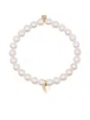 Sydney Evan 14k Yellow Gold Pearl And Diamond Charm Bracelet In White