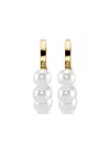 Sydney Evan 14k Yellow Gold Pearl Drop Huggie Hoops In Gold