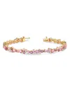 Sydney Evan 14k Yellow Gold Pink Sapphire, Amethyst & Diamond Glinda Bracelet In Pink