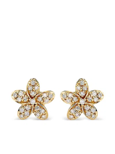 Sydney Evan 14k Yellow Gold Plumeria Diamond Stud Earrings