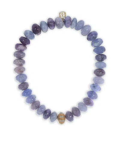 Sydney Evan 14k Yellow Gold Rondelle Heckmenite Bracelet In Purple