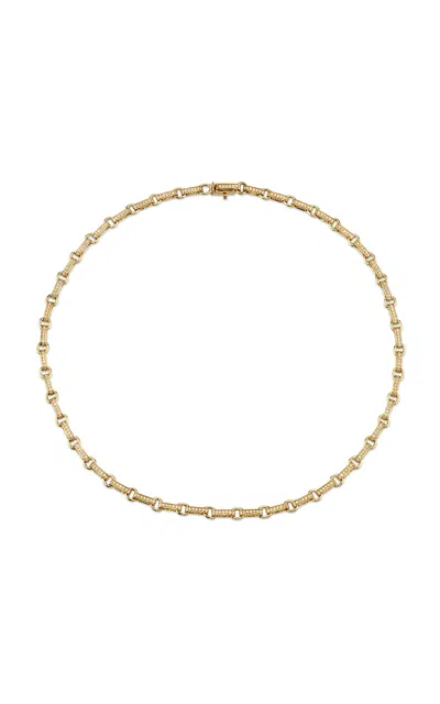 Sydney Evan 14k Yellow Gold Round Rectangle Link Necklace