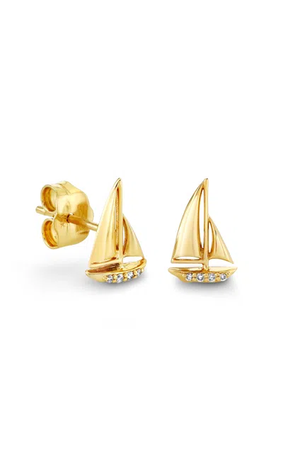 Sydney Evan 14k Yellow Gold Sailboat Stud Earrings