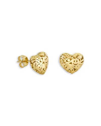 Sydney Evan 14k Yellow Gold Small Puffy Icon Wallpaper Heart Stud Earrings