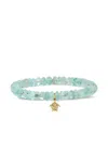 Sydney Evan 14k Yellow Gold Small Turtle Aquamarine And Diamond Bracelet In Blue