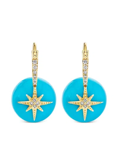 SYDNEY EVAN 14K YELLOW GOLD STARBURST DIAMOND EARRINGS