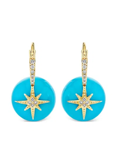 SYDNEY EVAN 14K YELLOW GOLD STARBURST DIAMOND EARRINGS