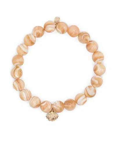 Sydney Evan 14k Yellow Gold Stone Shell Bracelet