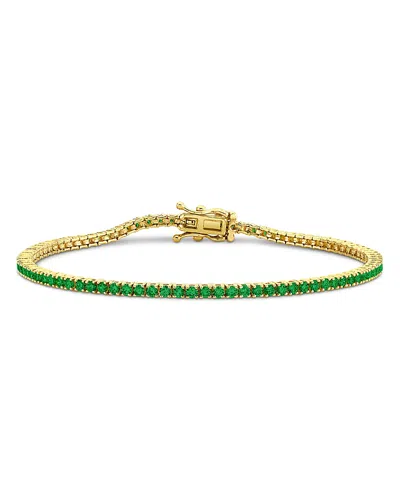 Sydney Evan 14k Yellow Gold The Terra Emerald Tennis Bracelet