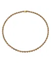 Sydney Evan 14k Yellow Gold Tiger Eye & Diamond Eternity Necklace, 16 In Brown