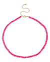 Sydney Evan 14k Yellow Gold Turquoise Bead Charm Hot Pink Ethiopian Opal Beaded Collar Necklace, 16.25-17.5 In Red