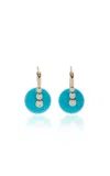 Sydney Evan Graduated Bezel Bead Earrings On Turquoise