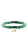 Sydney Evan 14k Yellow Gold Wicked Emerald Ombre Witch Hat Charm Bracelet In Green/gold