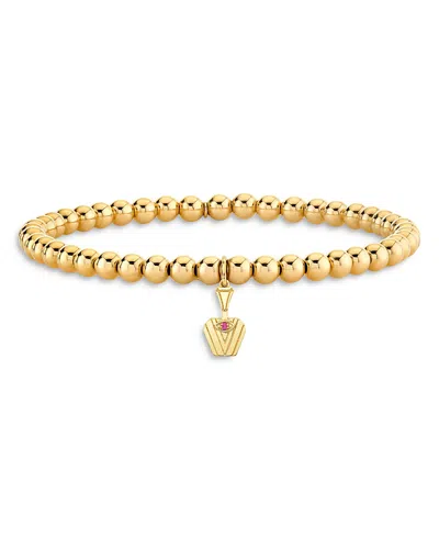 Sydney Evan 14k Yellow Gold Wicked Glinda Pure Potion Bottle Charm Beaded Bracelet