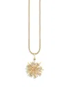 Sydney Evan 14k Yellow Gold Glinda Wand Diamond & Pink Sapphire Burst Charm Necklace, 18 In Pink/gold