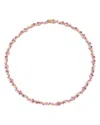 Sydney Evan 14k Yellow Gold Wicked Pink Sapphire, Amethyst, & Diamond Glinda Collar Necklace, 16 In Pink