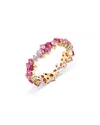 Sydney Evan 14k Yellow Gold Wicked Pink Sapphire, Amethyst, & Diamond Glinda Ring In Pink