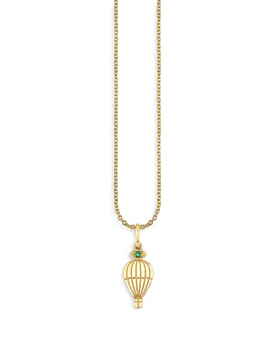 Sydney Evan 14k Yellow Gold Pure Hot Air Balloon Charm Necklace, 18