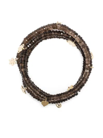Sydney Evan 14k Yellow Gold Wraparound Topaz Beaded Bracelet