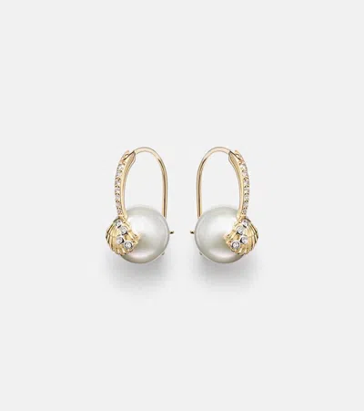 Sydney Evan 14kt Gold (585/1000) Earrings With Pearls And Diamonds