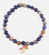 Sydney Evan 14kt Gold Beaded Bracelet With Sapphires And Sodalite In Orange