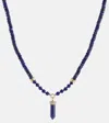 Sydney Evan 14kt Gold Beaded Necklace With Diamonds And Lapis In Yellow Gold