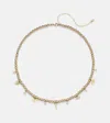 Sydney Evan 14kt Gold Beaded Pendant Necklace With Pearls In Gold
