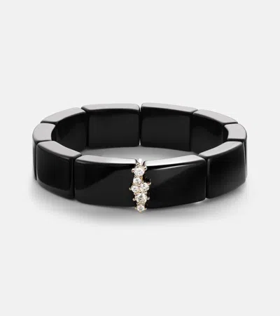 Sydney Evan 14kt Gold Bracelet With Diamonds And Onyx In Black