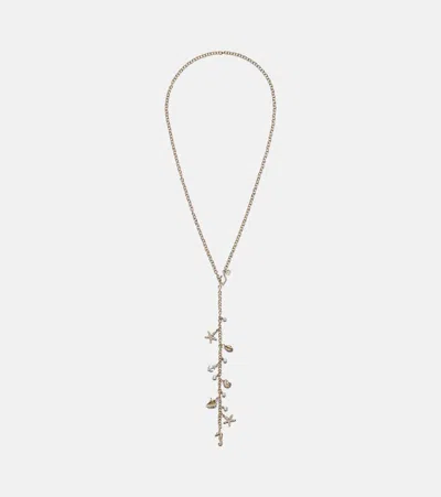 Sydney Evan 14kt Gold Charm Necklace With Diamonds And Pearls