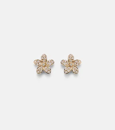 Sydney Evan 14kt Gold Earrings With Diamonds In Brown