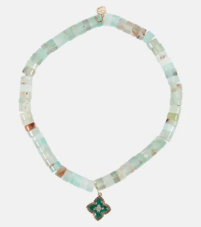 Sydney Evan Armband Moroccan Aus 14kt Gold Mit Perlen Und Diamanten In Green