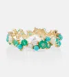 Sydney Evan 14kt Gold Ring With Diamonds And Emeralds In Multi