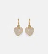 Sydney Evan 14kt Gold Scalloped Heart Charm Hoop Earrings With Diamonds In Yellow Gold